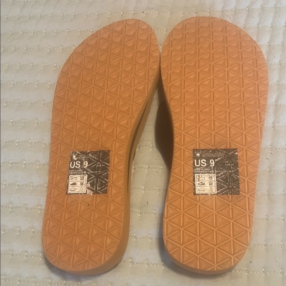 Stylish Black and Tan Women's Sandals Kuailu size 9